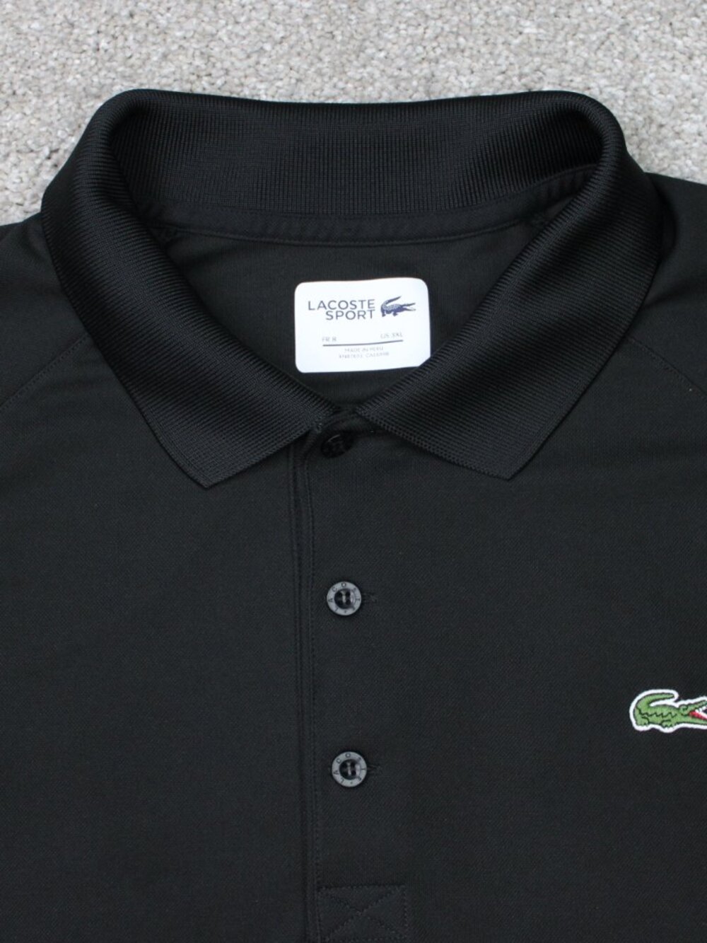 Lacoste Sport Polo Shirt Mens 3XL XXXL Black Pique Ultra-Dry Poly Short Sleeve - Picture 3 of 14